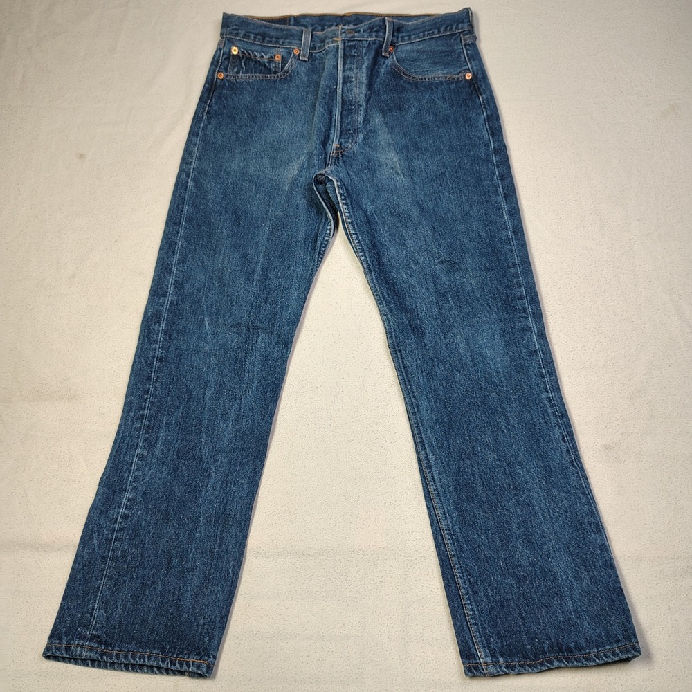 Vintage Levi's 501 Jeans 36x33 Blue Made in USA Button Fly Straight Leg